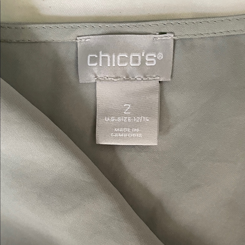 Chico's Soft Gray Blouse - Picture 2 of 4